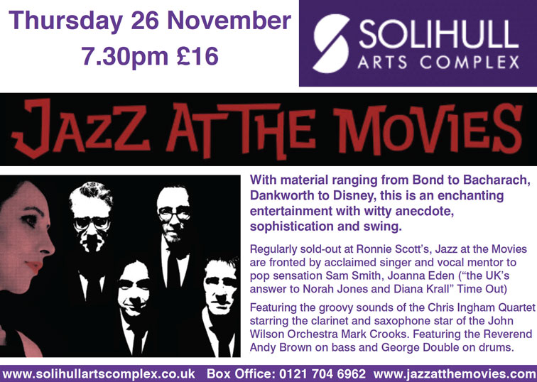 Jazz at the movies Solihull arts Nov